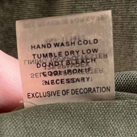 Sugar + Lips Olive Stretch Velvet Velour Fitted Mini Dress with Mandarin Collar - Picture 7 of 9